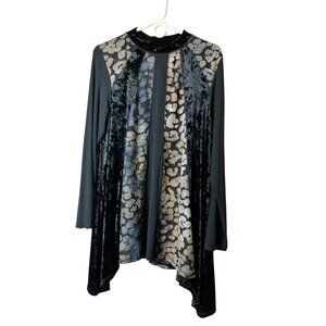 LOGO Lavish by Lori Goldstein Patchwork Top Size Medium Whimsigoth Fairy Artsy